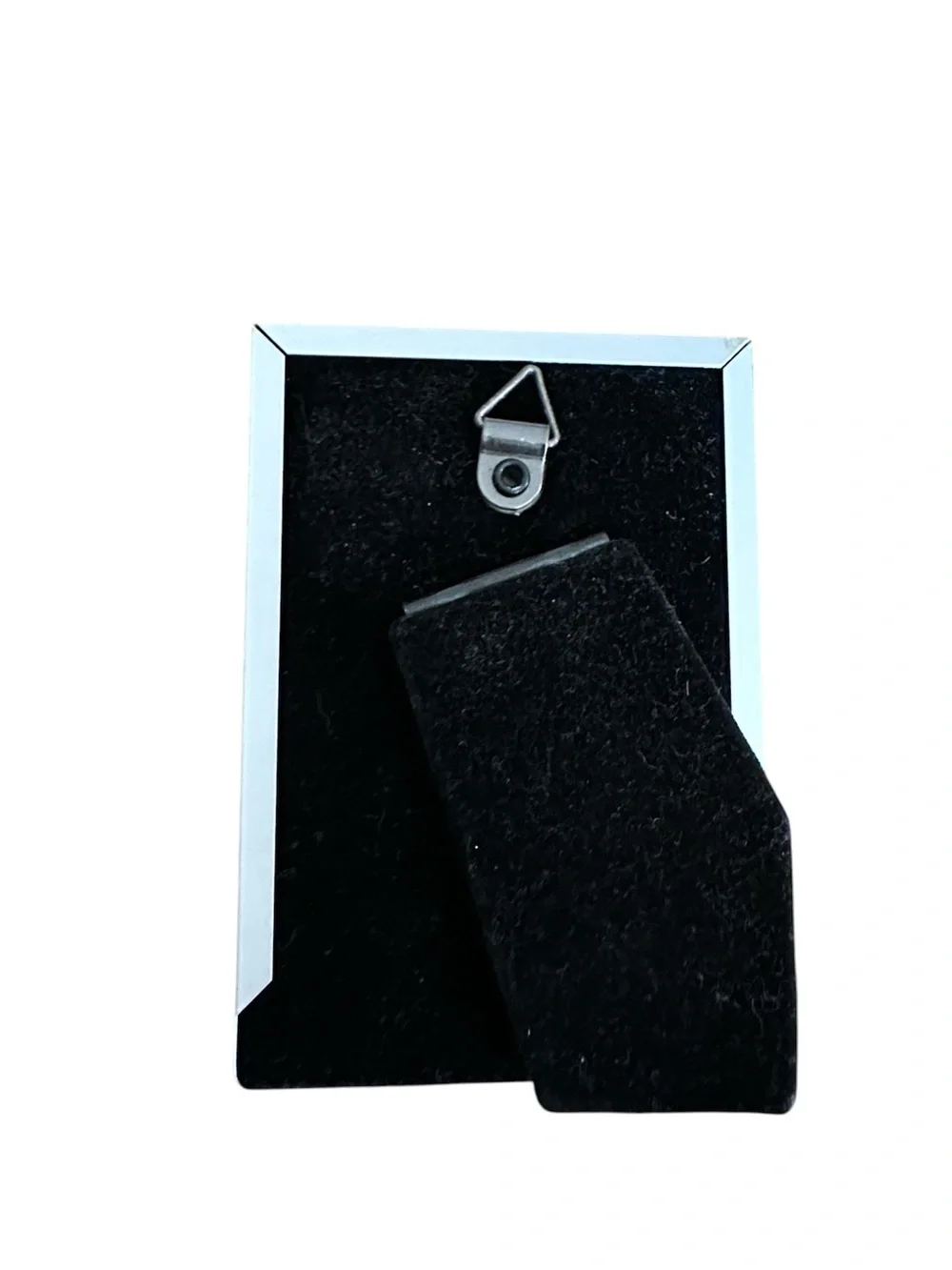 Silver and Black Photo Frame Fits a wallet sized photo- Classic Home Accents